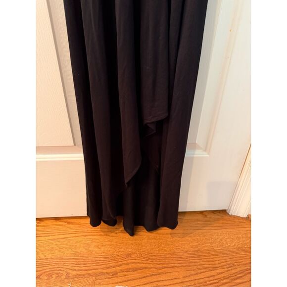 Cache Black Jersey Chain Adorned Halter Tie Maxi Dress sz XS - Picture 4 of 6